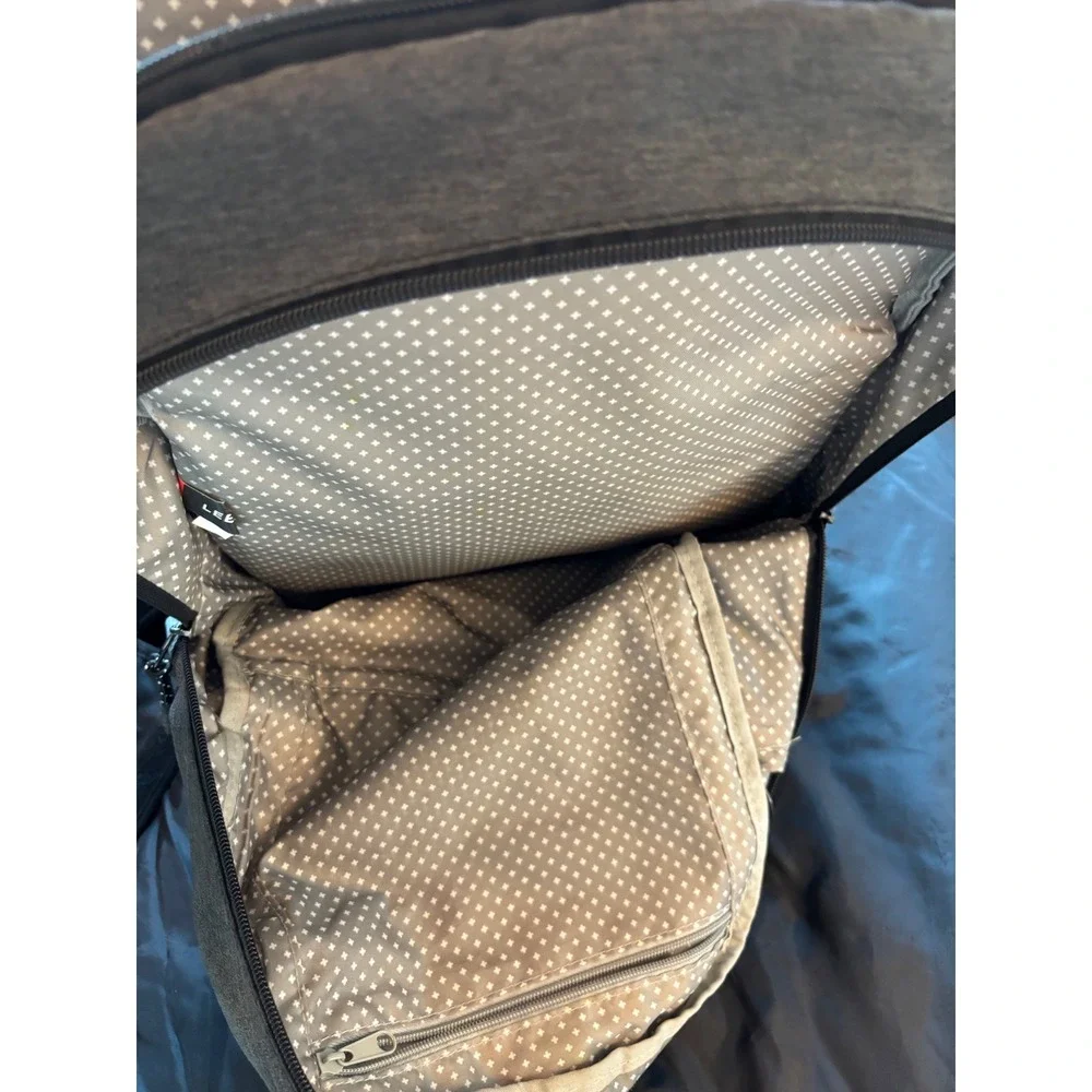 Leeds TriGuard Gray Heathered Laptop Backpack Commuter Travel Bag